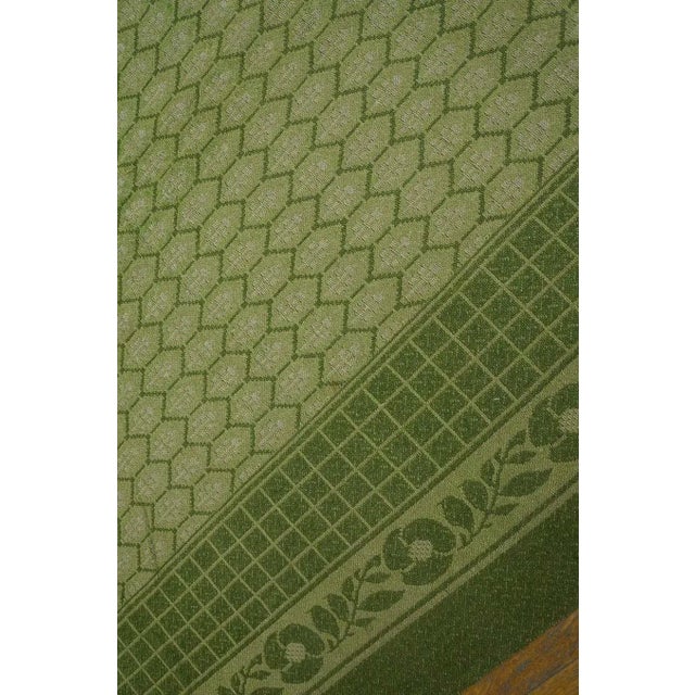 1900 - 1909 Splendid Green Color With Small Ikat Pattern Design Antique Ingrain Rug For Sale - Image 5 of 7