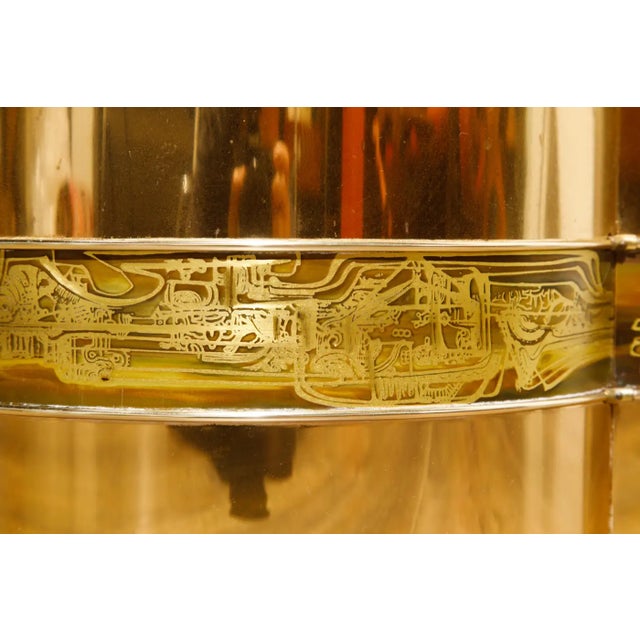 Bernard Rohne for Mastercraft Acid-Etched Brass Lamp Table or Side Table, 1970s For Sale - Image 13 of 18