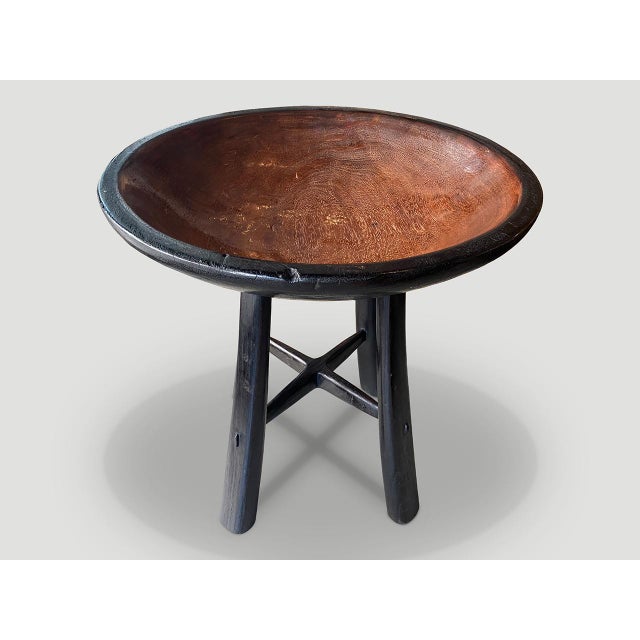 2010s Andrianna Shamaris Mid Century Couture Two Tone Side Table For Sale - Image 5 of 6