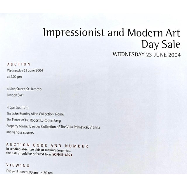 Christie's London Impressionist & Modern Art, Evening Sale Catalog June 23 2004 For Sale - Image 13 of 13