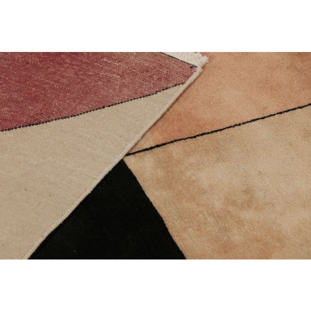 Brown Vintage Zeki Müren Rug With Bold Cubist Deco Geometric Patterns - Rug & Kilim For Sale - Image 8 of 8
