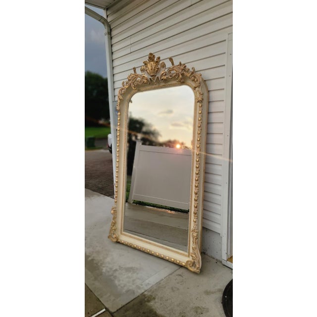 Height 86” x Width of 51” Make a grand statement with this elegant French Provincial Rococo-style full-length mirror.
