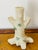 Beautiful antique Beleek Ireland porcelain 3 arm bud vase in a shape of a tree trunk , Handpainted with clove leaves.