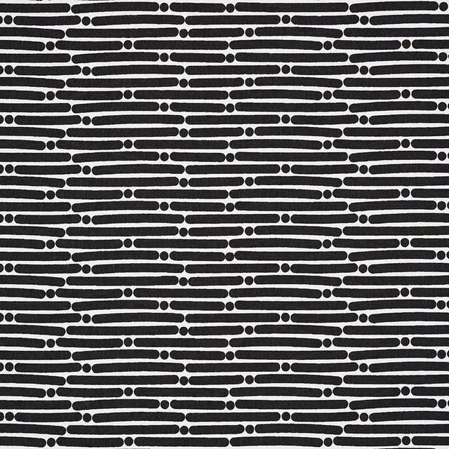 Sample - Schumacher X Studio Bon Dot Dash Fabric in Black For Sale