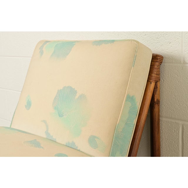 Brown John Wisner for Ficks Reed Mid-Century Hollywood Regency Bamboo Rattan Lounge Chair, 1950s For Sale - Image 8 of 15