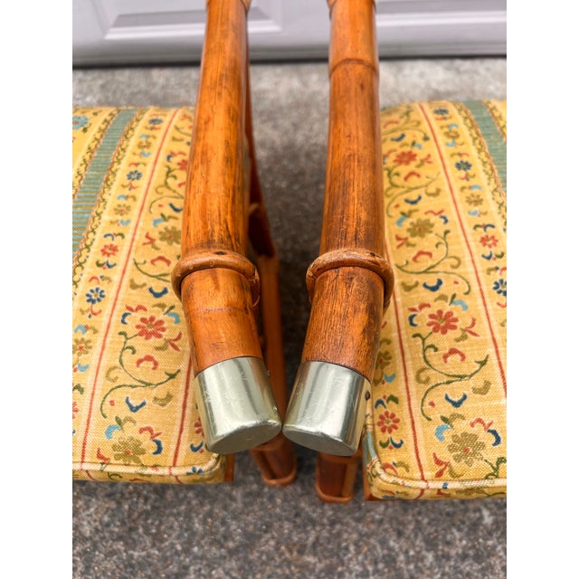 Wood Vintage 6 Piece Rattan Glass Top Dining Set With 4 Chairs, Two With Arms For Sale - Image 7 of 12