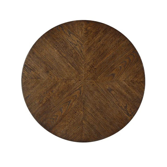 Modern Rustic Oak Round End Table For Sale In Greensboro - Image 6 of 7