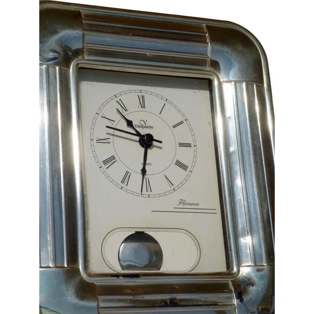 Silver Table Clock by Pierre Cardin, 1990s For Sale - Image 3 of 6