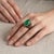 Metal Antique Ottoman Gold Ring — 12ct Natural Emerald & Diamonds | 19th Century, Size 6 For Sale - Image 7 of 8