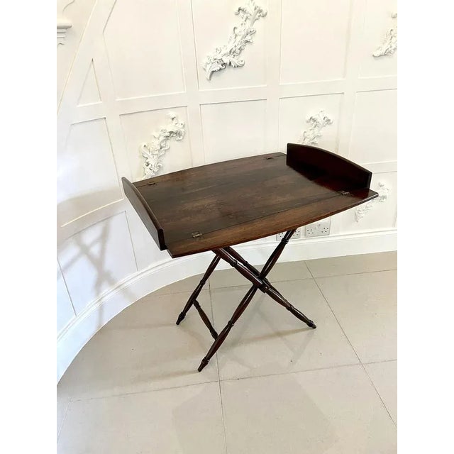 Antique Victorian Rosewood Butlers Tray on Stand For Sale - Image 3 of 15