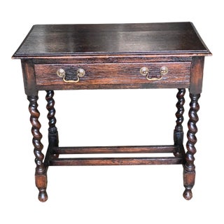 Late 19th Century English Oak Side Table For Sale