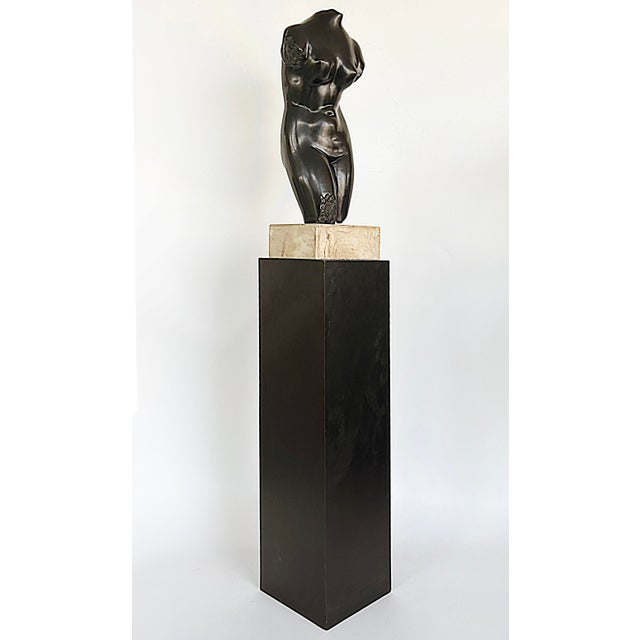 Late 20th Century Alva Studios Aphrodite Sculpture Copy, Museum of Modern Art New York & Pedestal - Set of 2 For Sale - Image 4 of 16