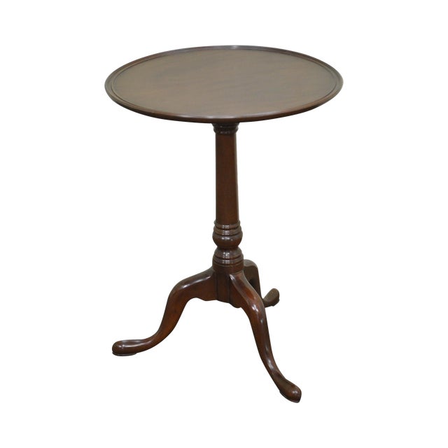 Kittinger Williamsburg Round Mahogany Pedestal Side Table Chairish
