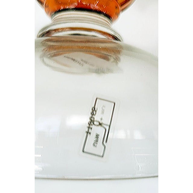 Amber Murano Amber and Clear Glass Vase or Candleholder For Sale - Image 8 of 10