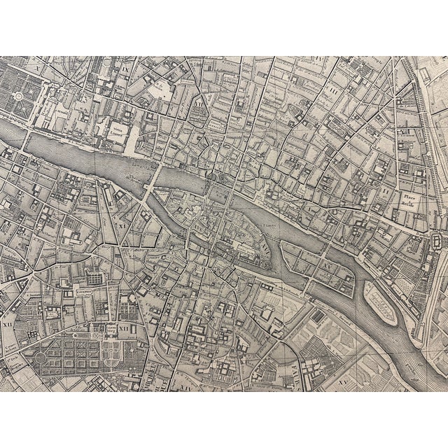 The School of Paris Louvre Museum Chalcographie Restrike, Plan of Paris, Jean De Lagrive, 1744 For Sale - Image 3 of 8