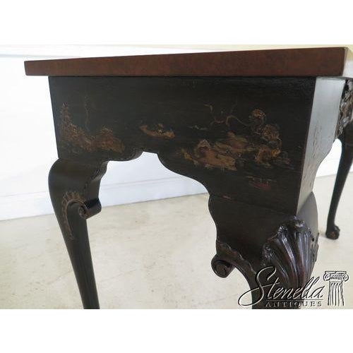 Chinoiserie Chinoiserie Vintage Georgian Console Table W. Birdseye Maple Top For Sale - Image 3 of 9