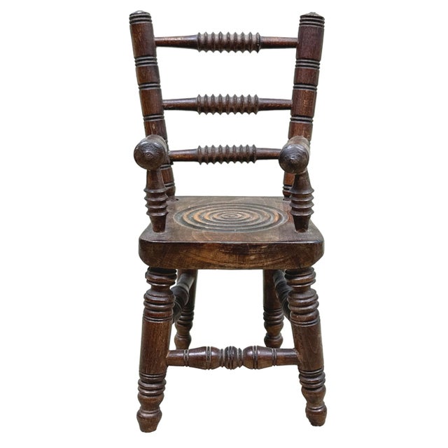 Wood 19th Century Miniature Oak Kitchen Windsor Chair, 1880s For Sale - Image 7 of 10