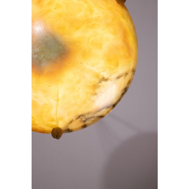 Orange Art Deco Alabaster Pendant, 1950s For Sale - Image 6 of 12