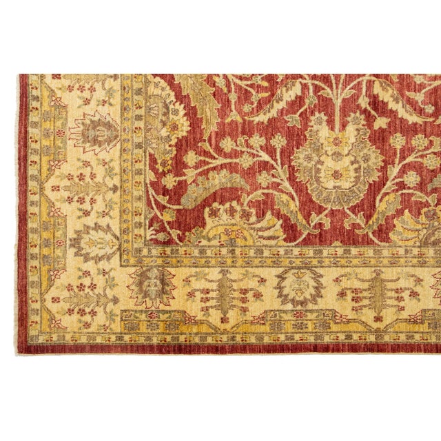 Modern Paki Peshawar Wool Rug in Red With Allover Design For Sale - Image 10 of 10