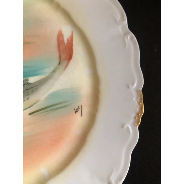 Antique Limoges Ldbc France Porcelain Decorative Fish Pattern Plates- Set of 11 For Sale - Image 9 of 13