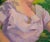 1960s 1960s Portrait Painting of a Woman Wearing Lavender in a Garden by Sol Jasner For Sale - Image 5 of 6