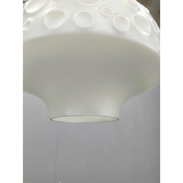 Opaline Glass Pendant Light with Bubble Relief, Czechoslovakia, 1970s For Sale - Image 10 of 12