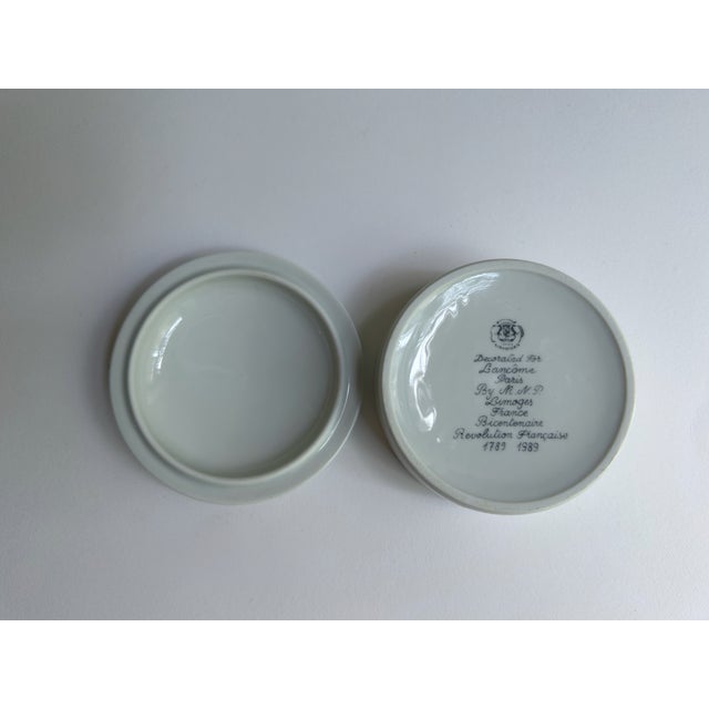 1980s Limoges for Lancome Bicentenaire Lidded Porcelain Box For Sale - Image 11 of 12