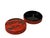 Oriental Asian Black Red Lacquer Round Relief Scenery Accent Box For Sale - Image 10 of 11