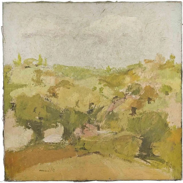 1970s Franco Marzilli, Landscape, Oil Painting, 1970s For Sale - Image 5 of 5