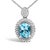 Draped in the timeless elegance of .925 sterling silver, this pendant necklace glimmers with a mesmerizing oval blue...