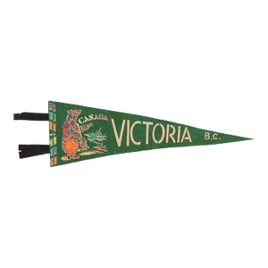 Vintage Victoria Bc Canada Felt Flag Pennant