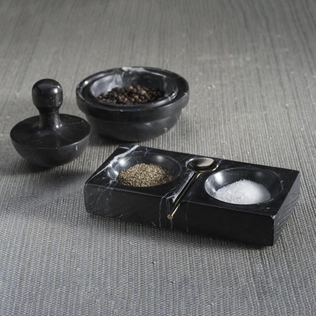 Ross Marble Spice Grinder, Black For Sale - Image 4 of 5