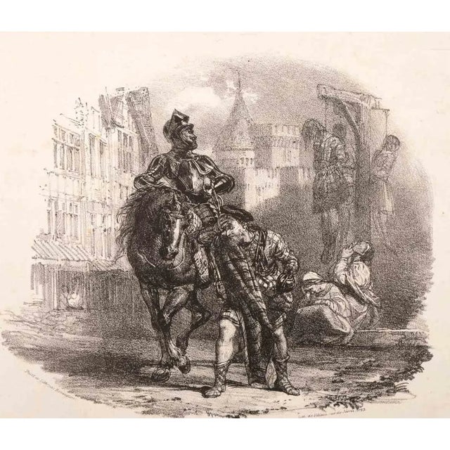 The Escape from Argyle Castle is original lithograph on paper, realized by the artist Richard Parkes Bonington (1802-...