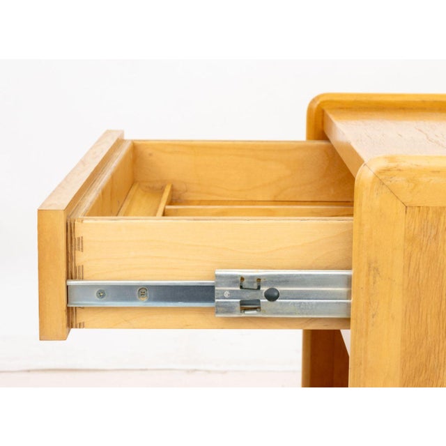 Wood Modern Walnut and Rattan Nightstands, Pair For Sale - Image 7 of 8