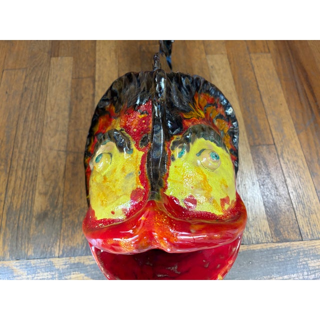 1950s Italian Glazed Terracotta Fish Sculpture For Sale - Image 10 of 15