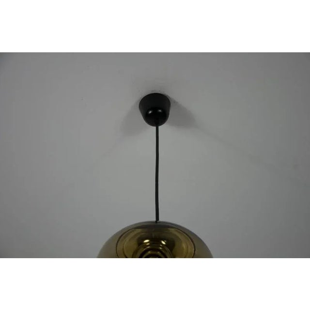 Glass Amber Glass Pendant Lamp attributed to Koch & Lowy for Peill and Putzler, 1960s For Sale - Image 7 of 12