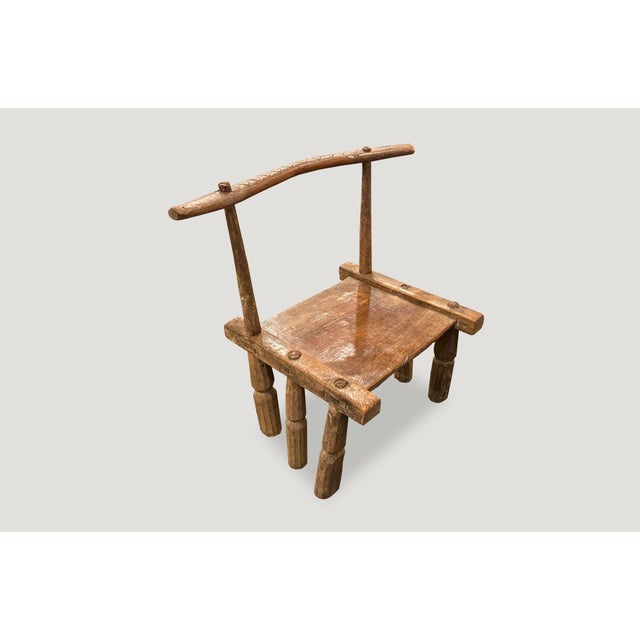 19th Century African Wooden Chair or Side Table, Ivory Coast For Sale - Image 17 of 18