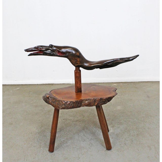 Mid-Century Nakashima-Style Carved Live Edge Slab Whale Wood Sculpture For Sale - Image 13 of 13
