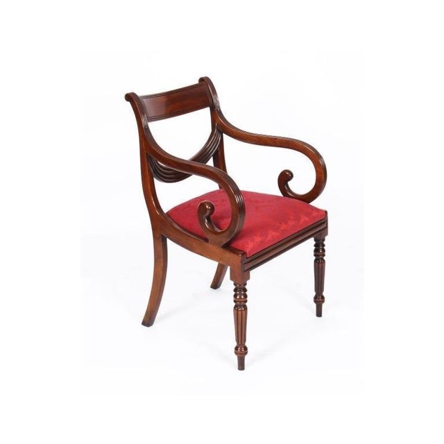 Antique Regency Triple Pillar Dining Table and Swag Back Chairs, 1890s, Set of 15 For Sale - Image 14 of 18
