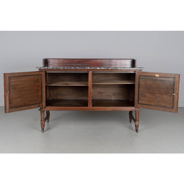 Early 20th Century 19th Century English Marble Top Walnut Sideboard by P. E. Gane For Sale - Image 5 of 10