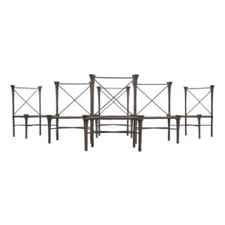 Set of Six Michael Taylor Arcadia High Back Bronzed Garden Chairs For Sale