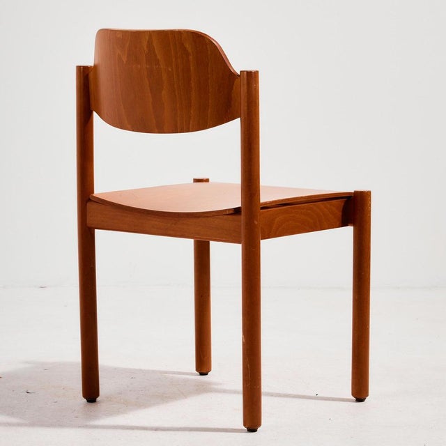 Stackable Chair in Beech For Sale - Image 4 of 13