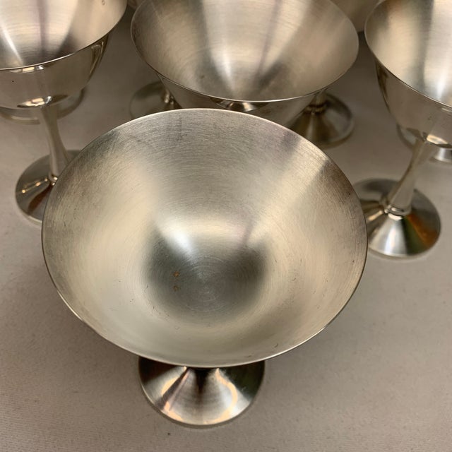 Vintage Silver-Plated Champagne Coupe Dessert Sherbet Goblets by Salem - Set of 11 For Sale - Image 4 of 7
