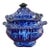 18th Century Staffordshire Flow Blue Transferware Sugar Bowl & Lid Enoch Wood Cupid Design With Make Do Handle For Sale