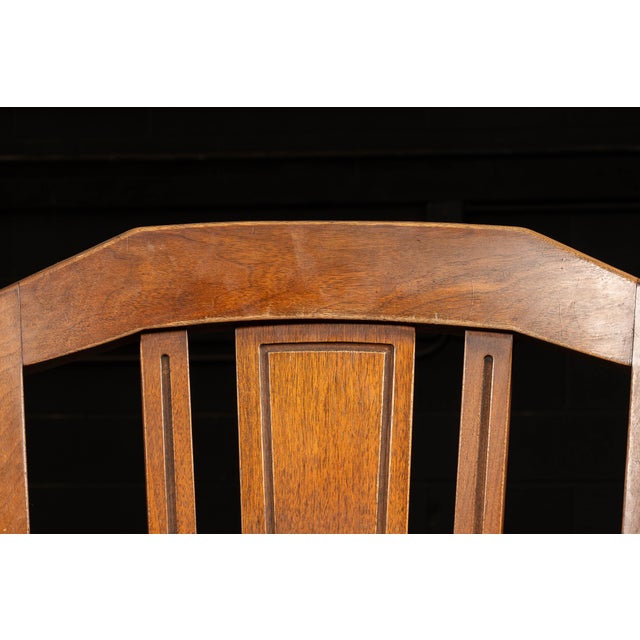 Mid 20th Century Vintage Oak Swivel Banker's Chair For Sale - Image 5 of 7