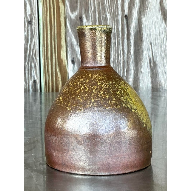Mid-Century Modern Vintage Boho Studio Pottery Pitcher For Sale - Image 3 of 5