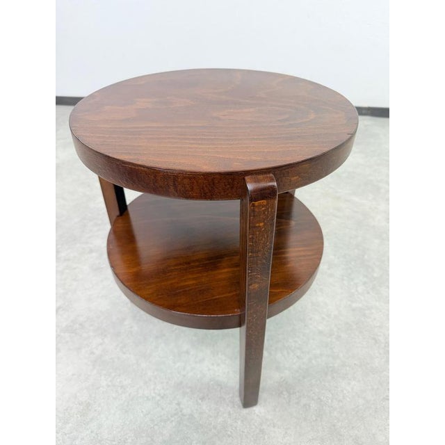 Art Deco Round Side Table with Shelf from Thonet Mundus, 1930s For Sale - Image 3 of 7