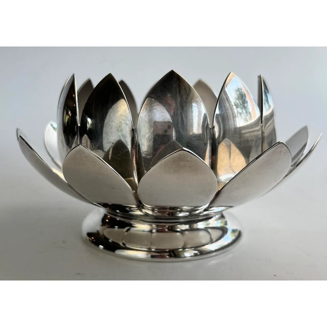 Mid 20th Century Vintage Reed & Baron Silverplate Lotus Flower Vase For Sale In New York - Image 6 of 12