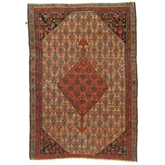 1920s 1920s Vintage Persian Hamadan Rug - 4′6″ × 5′10″ For Sale - Image 5 of 5