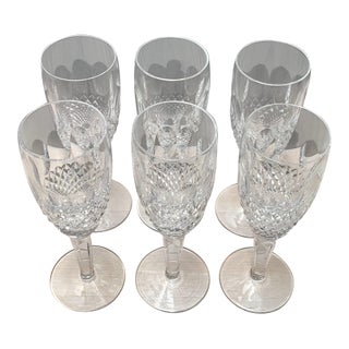 Late 20th Century Waterford Champagne Glasses Set of 6 For Sale